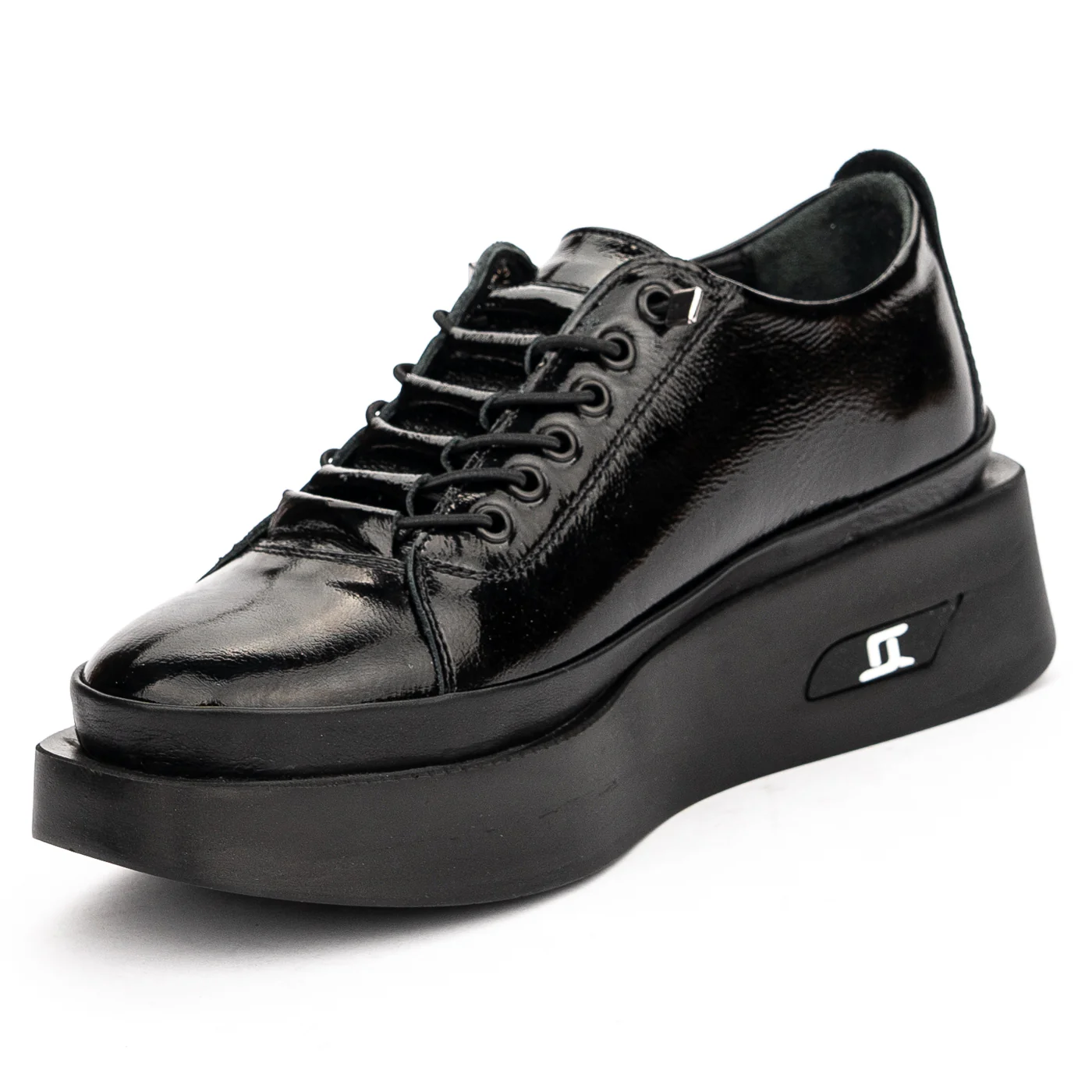 Pantofi casual dama din piele naturala neagra 13127 - Image 3