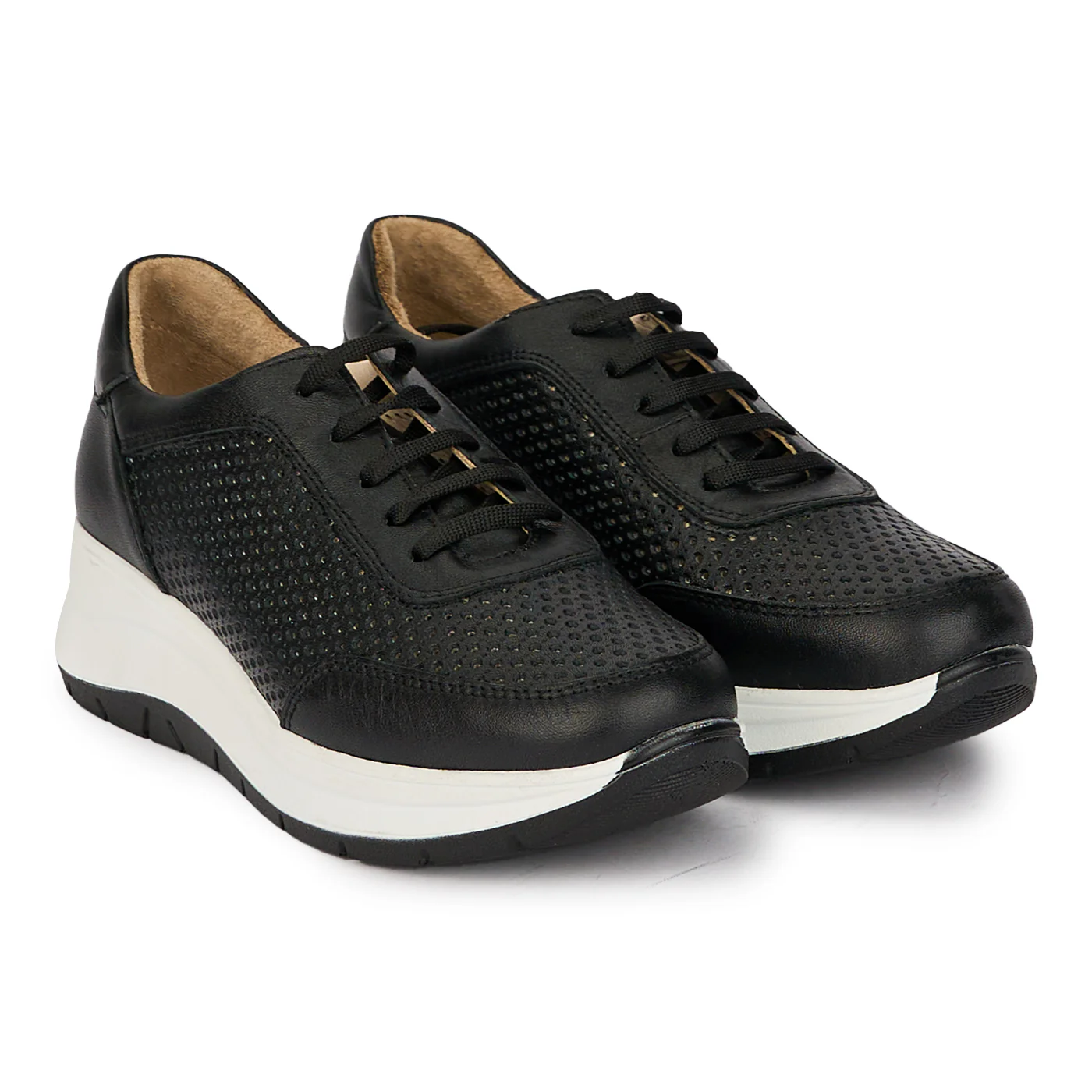 Pantofi casual dama din piele naturala neagra 18008 - Image 4