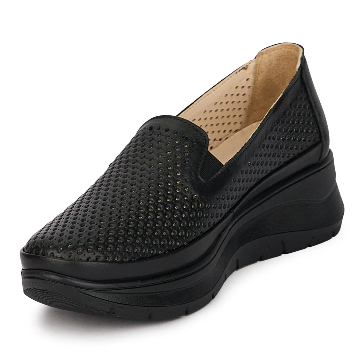 Pantofi casual dama din piele naturala neagra 18015 - Image 3