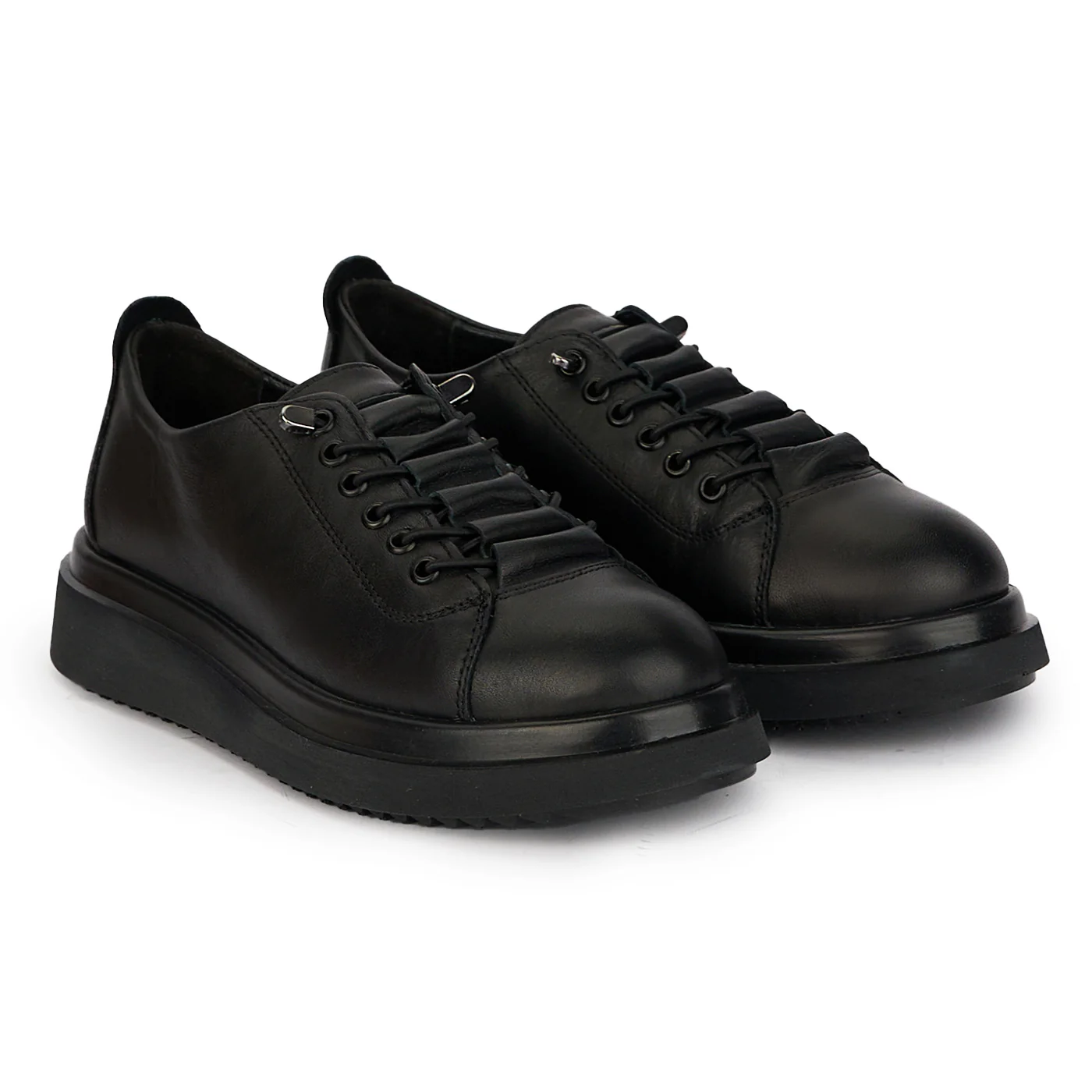 Pantofi casual dama din piele naturala neagra 18090 - Image 4