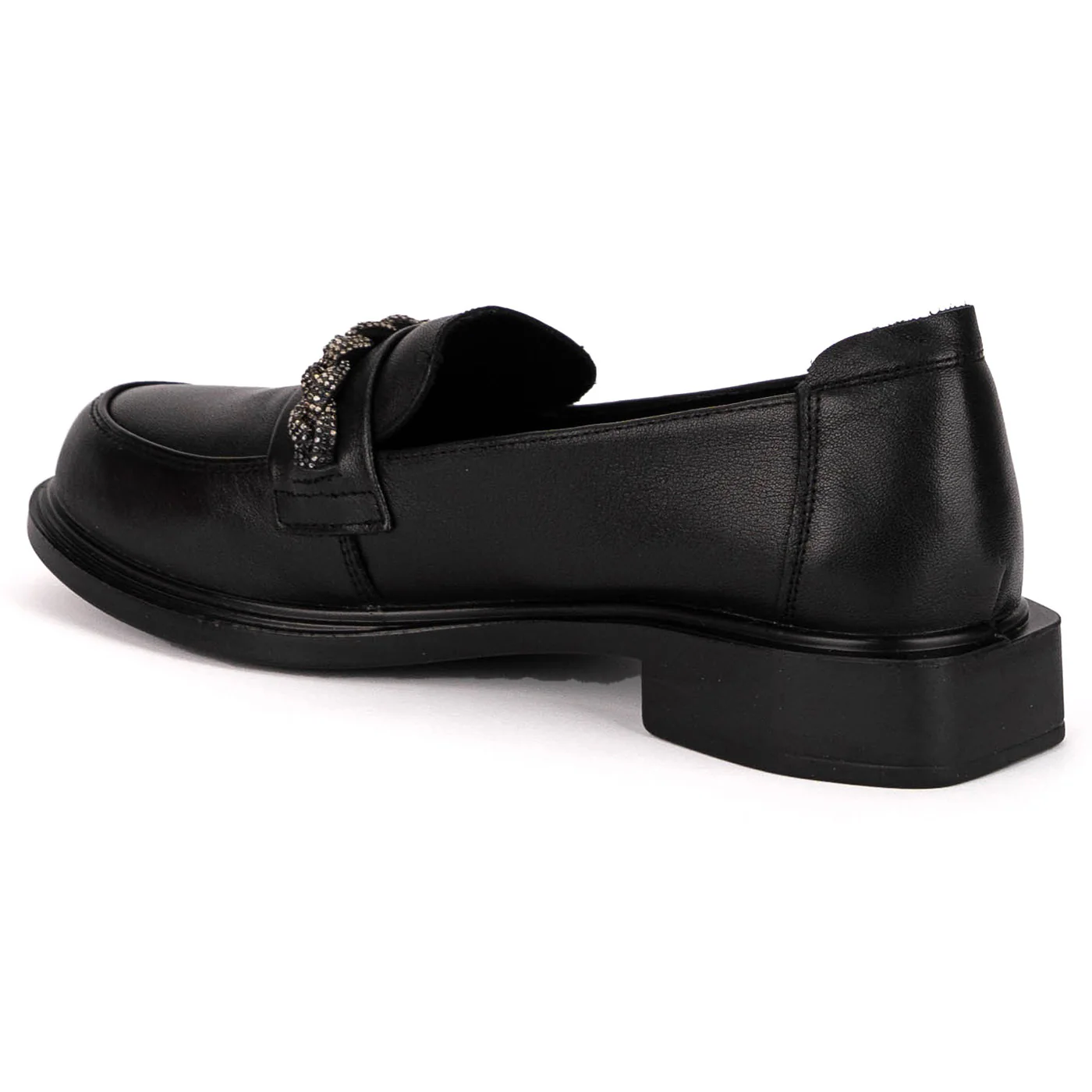 Pantofi casual dama din piele naturala neagra 18787 - Image 2