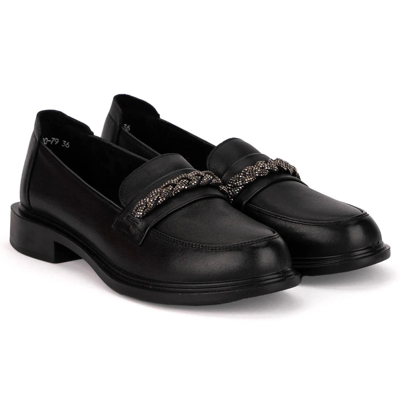 Pantofi casual dama din piele naturala neagra 18787 - Image 4