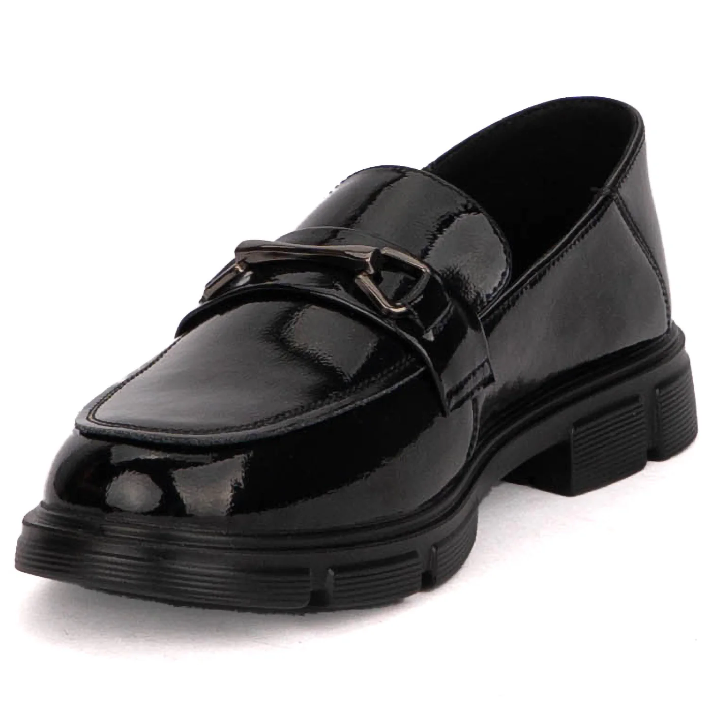 Pantofi casual dama din piele naturala neagra 18805 - Image 3