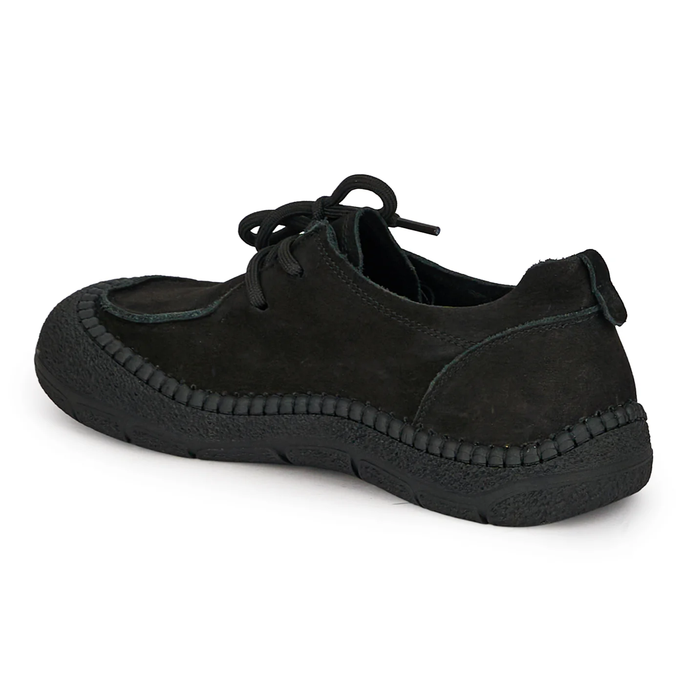 Pantofi casual dama din piele naturala neagra cu siret 18726 - Image 2