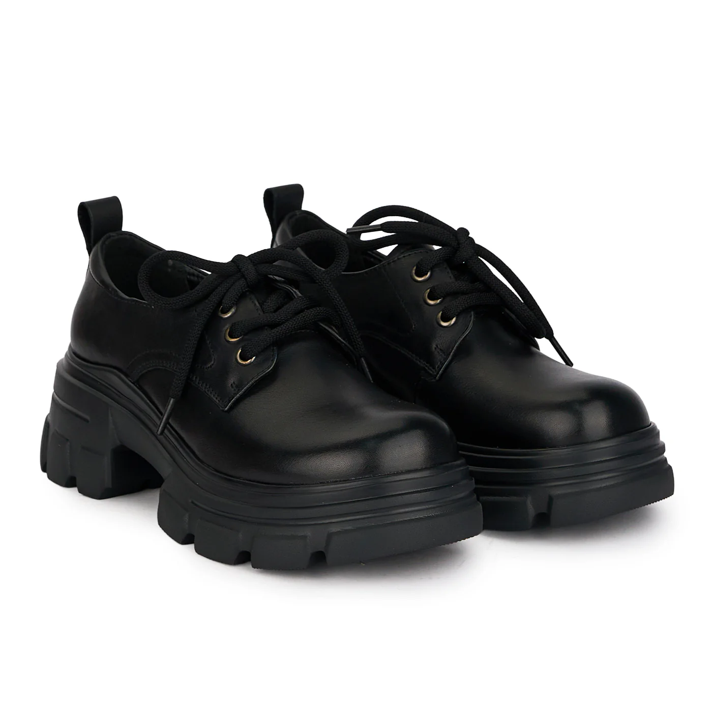 Pantofi casual dama din piele naturala neagra cu siret 18737 - Image 4