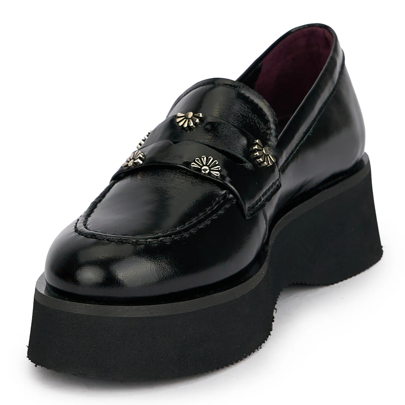 Pantofi casual damă din piele naturală neagra cu talpa inalta 4.5 cm 19643 - Image 4