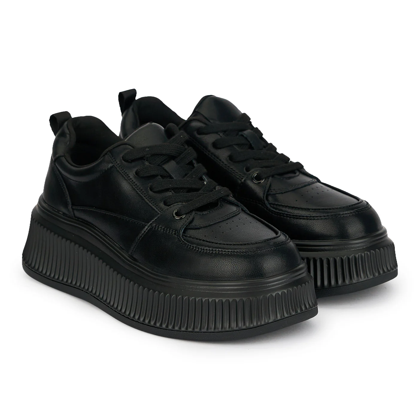 Pantofi dama din piele naturala neagra cu talpa inalta 5.5 cm 19706 - Image 4
