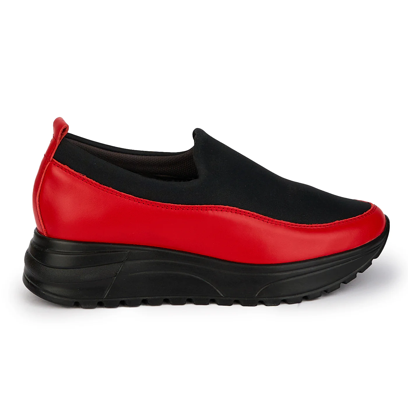 Pantofi casual dama din piele naturala rosie 18092