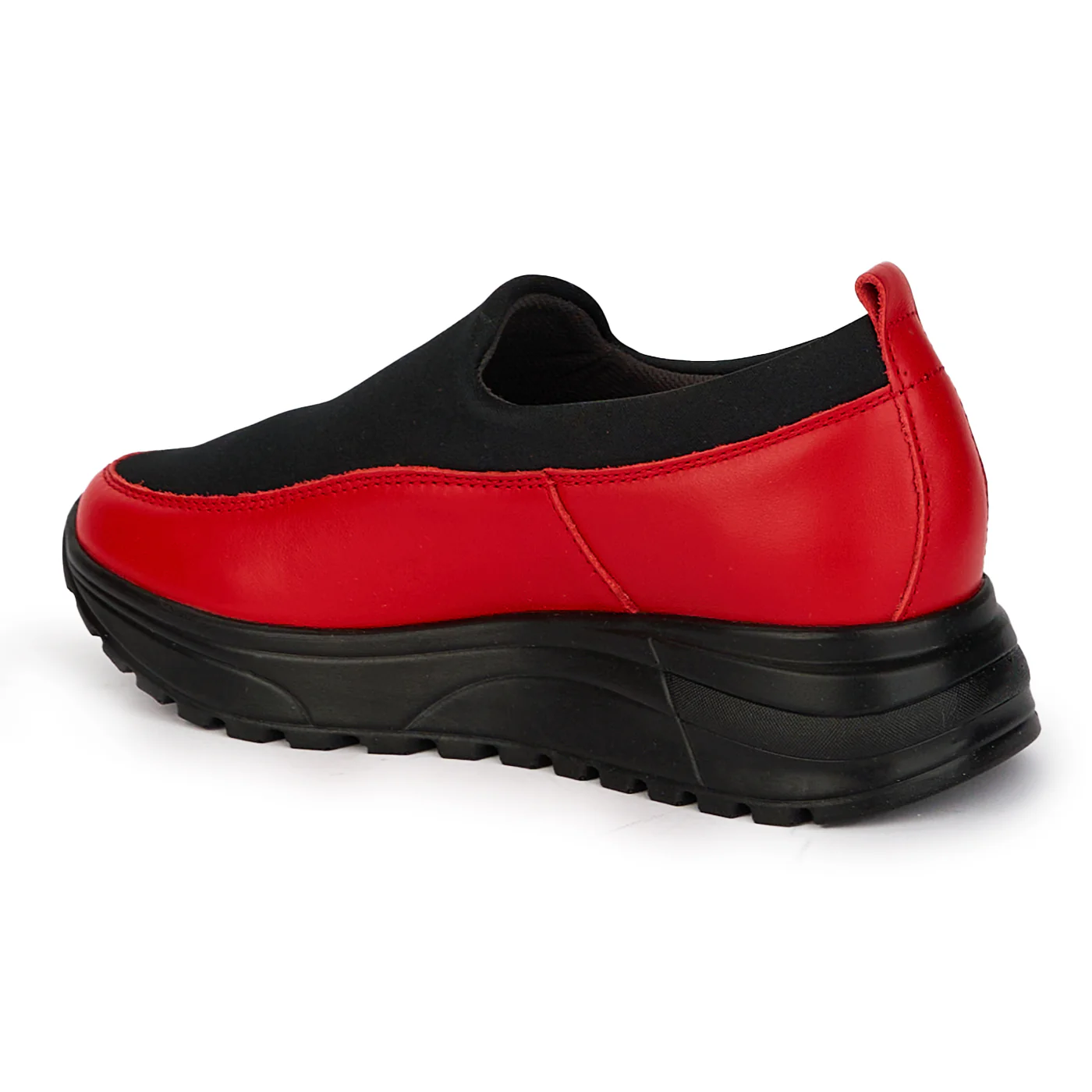 Pantofi casual dama din piele naturala rosie 18092 - Image 2