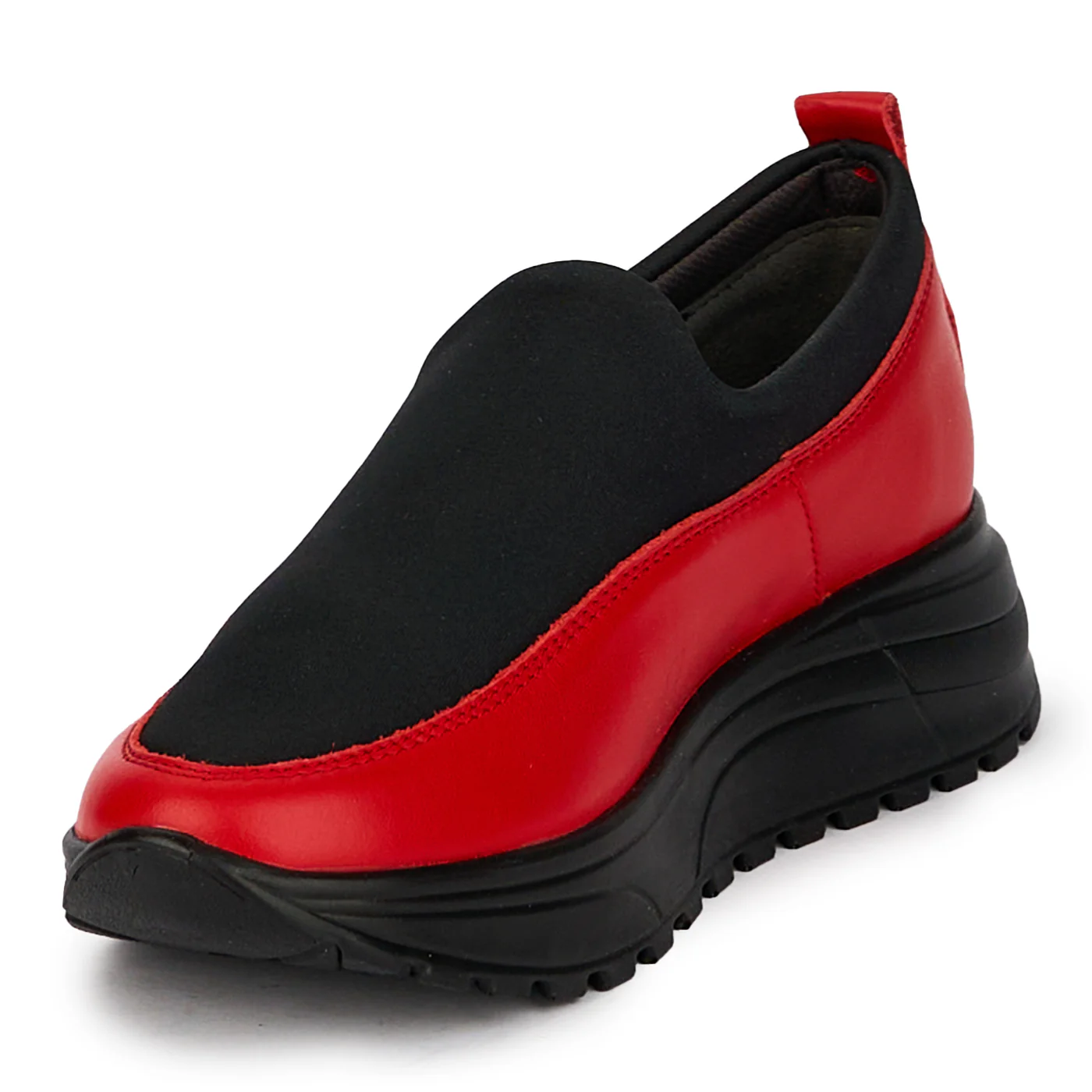 Pantofi casual dama din piele naturala rosie 18092 - Image 3