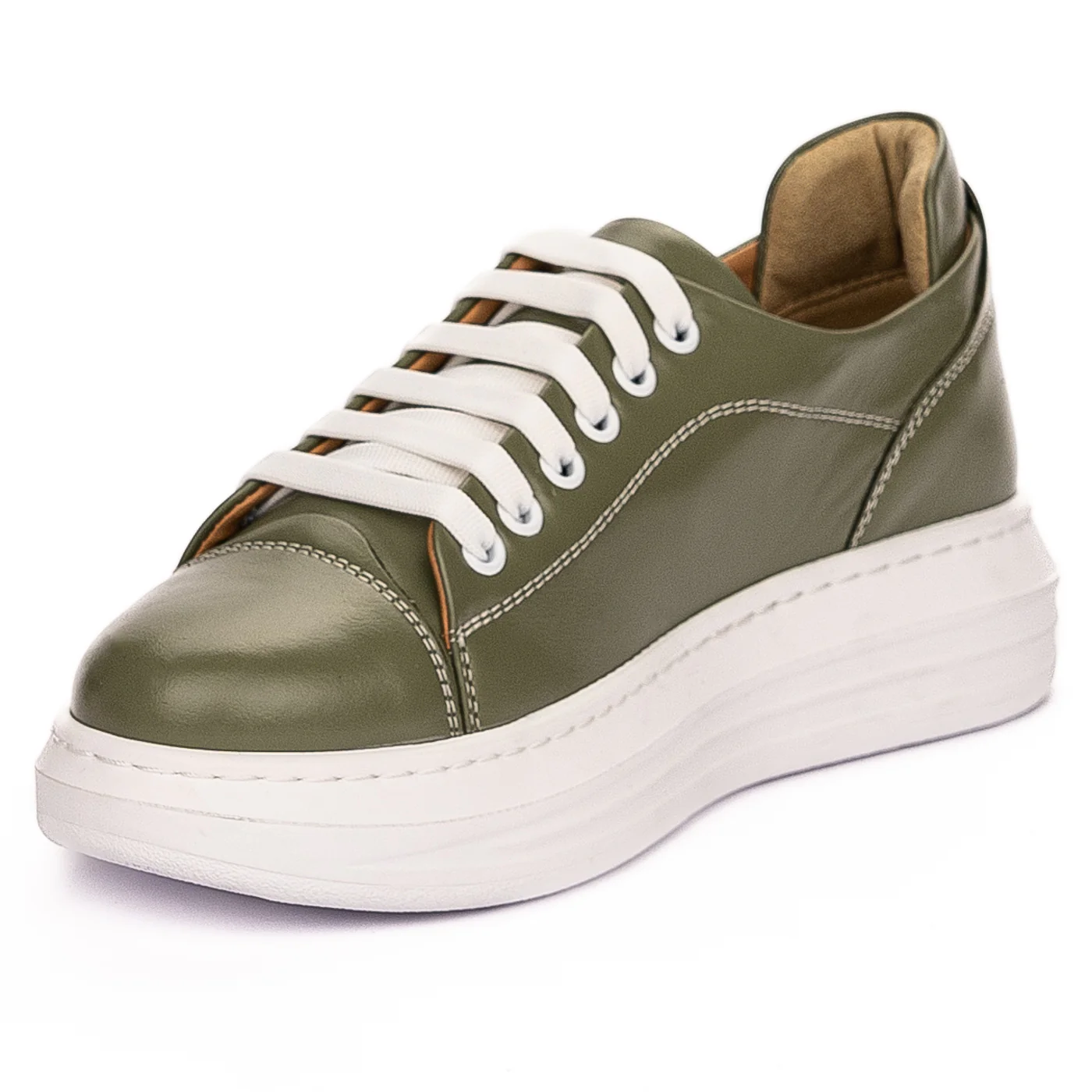 Pantofi casual dama din piele naturala verde 13299 - Image 3