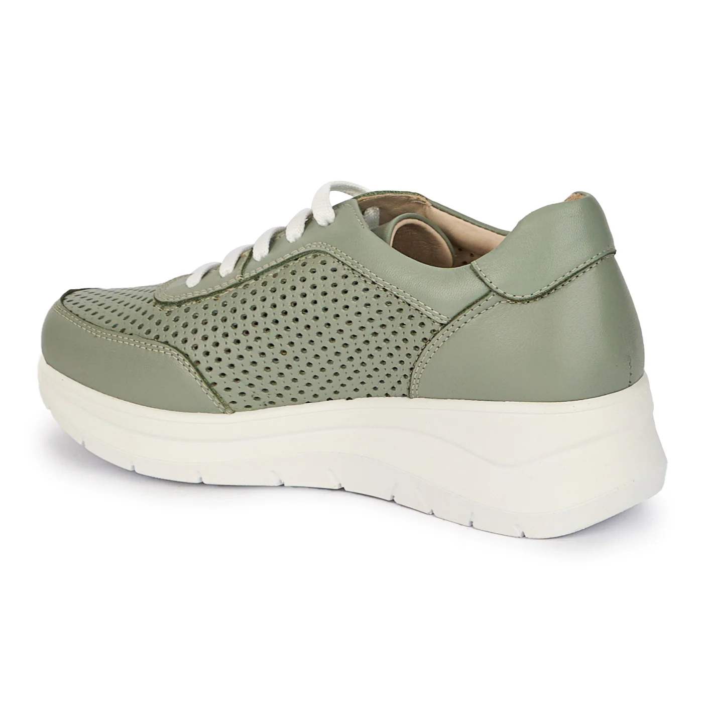 Pantofi casual dama din piele naturala verde 18009 - Image 2