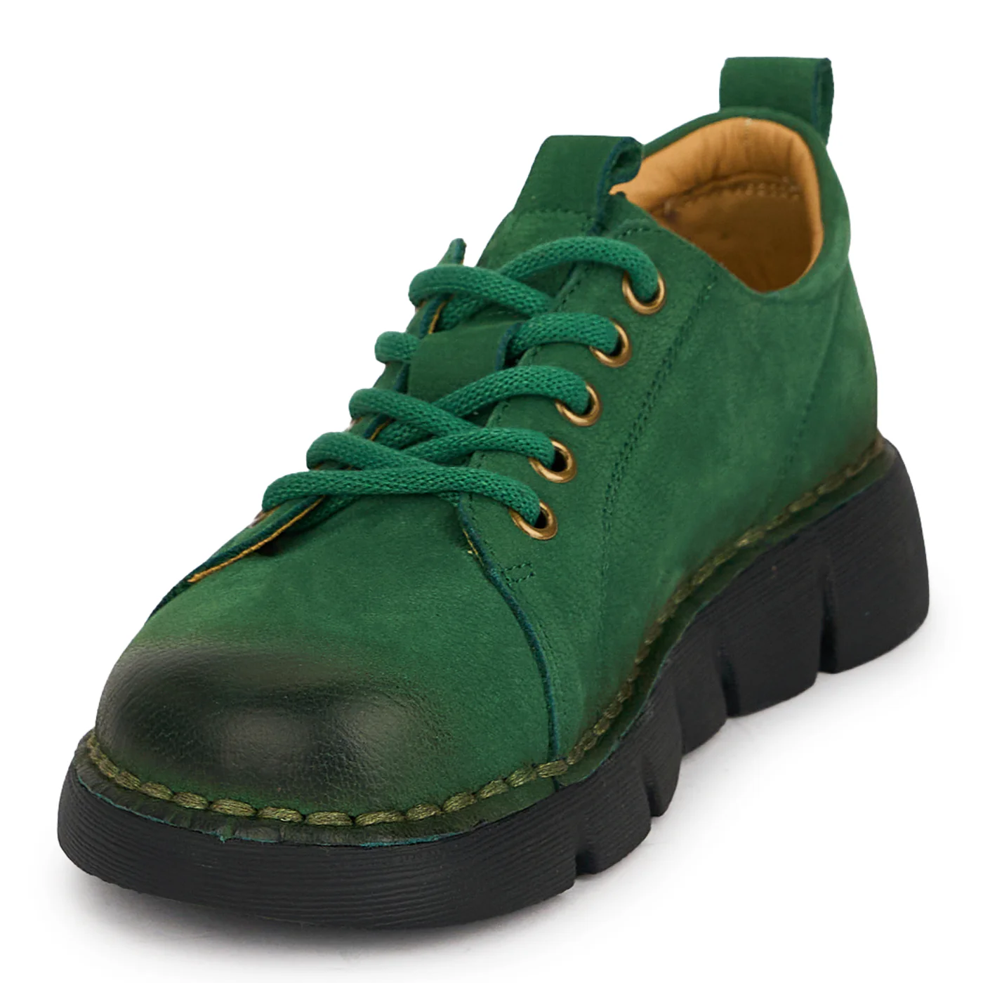 Pantofi casual dama din piele naturala verde 19524 - Image 3