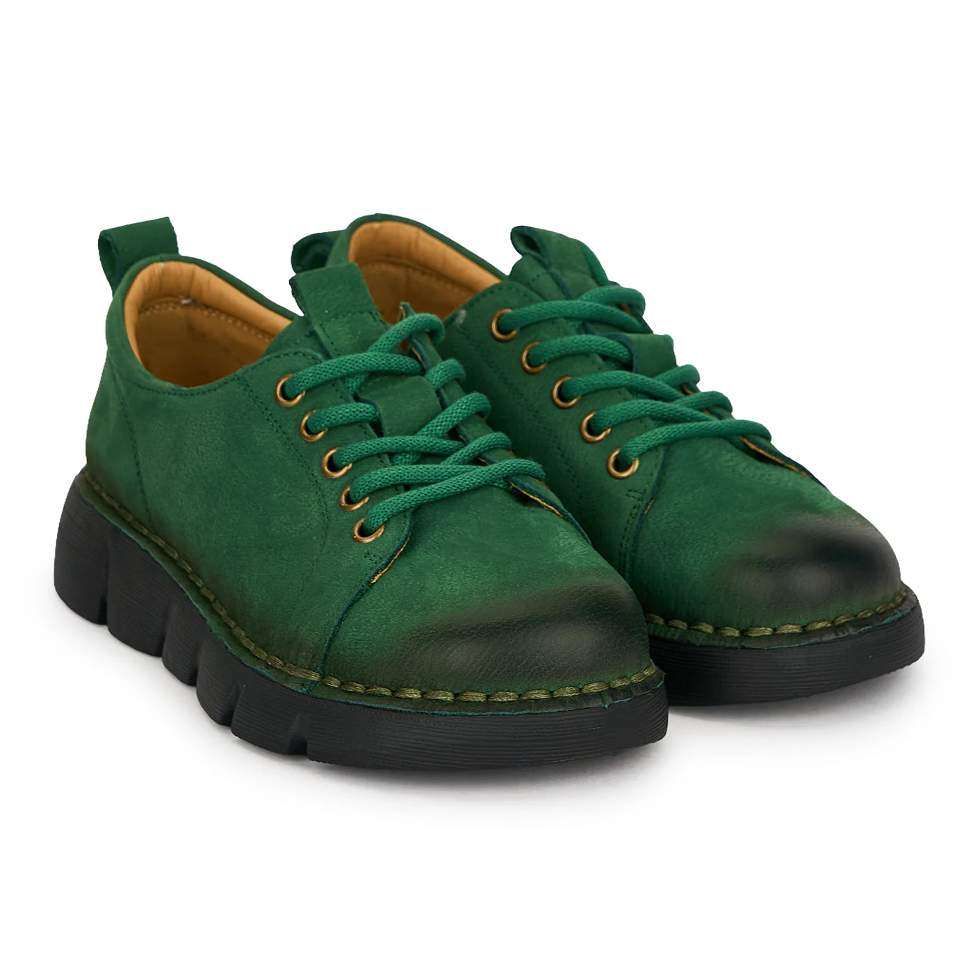 Pantofi casual dama din piele naturala verde 19524 - Image 4