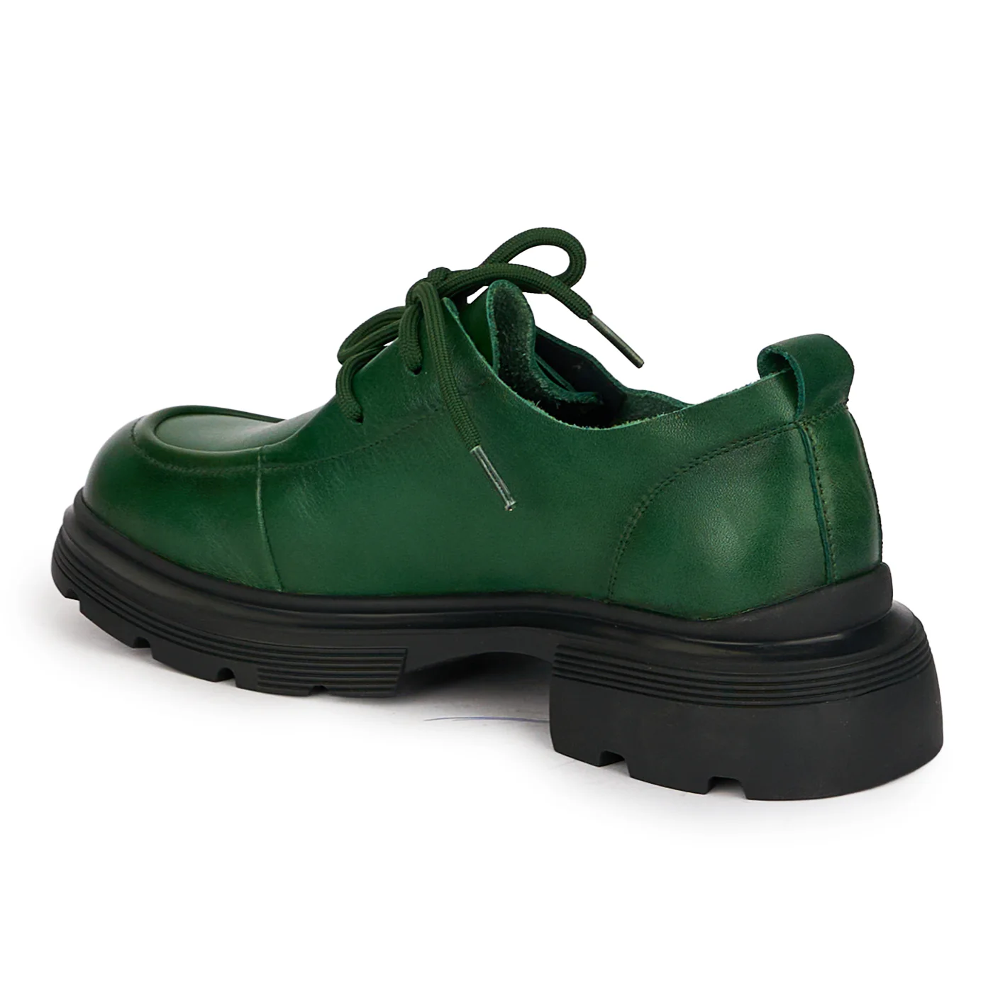 Pantofi casual dama din piele naturala verde cu siret 18735 - Image 2
