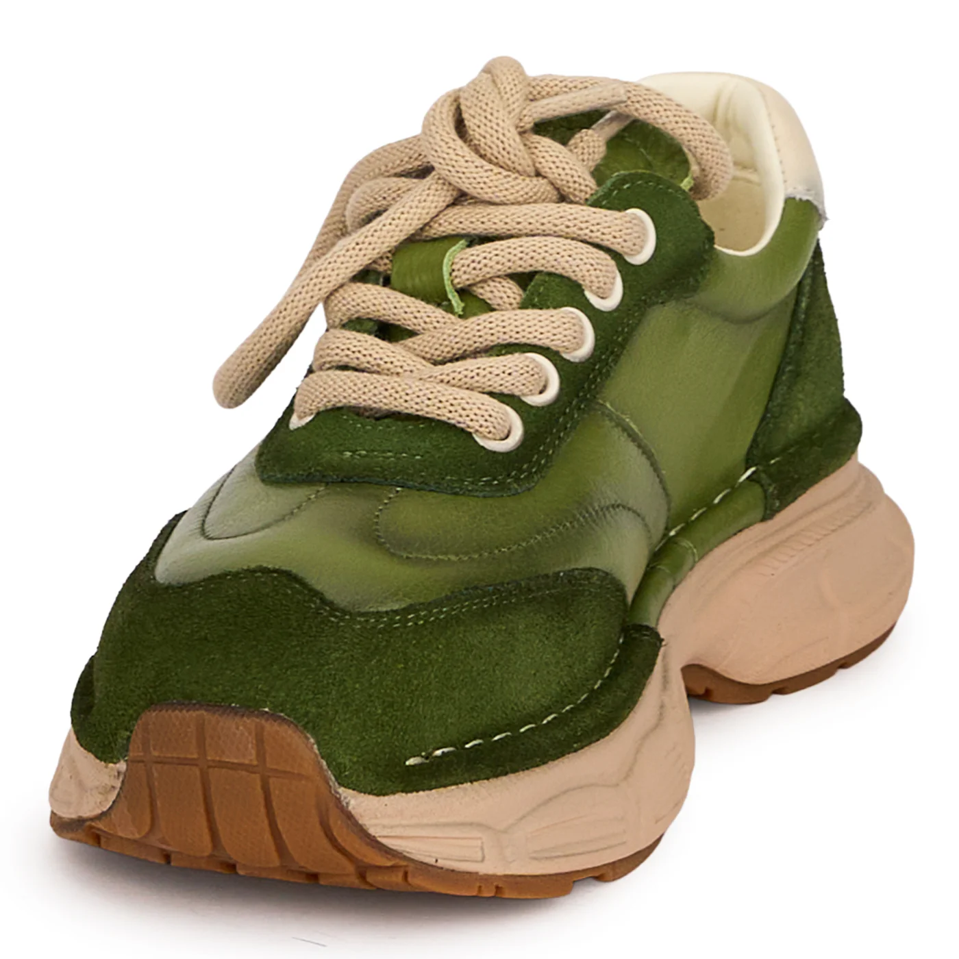 Pantofi casual dama din piele naturala verde cu siret 18751 - Image 3