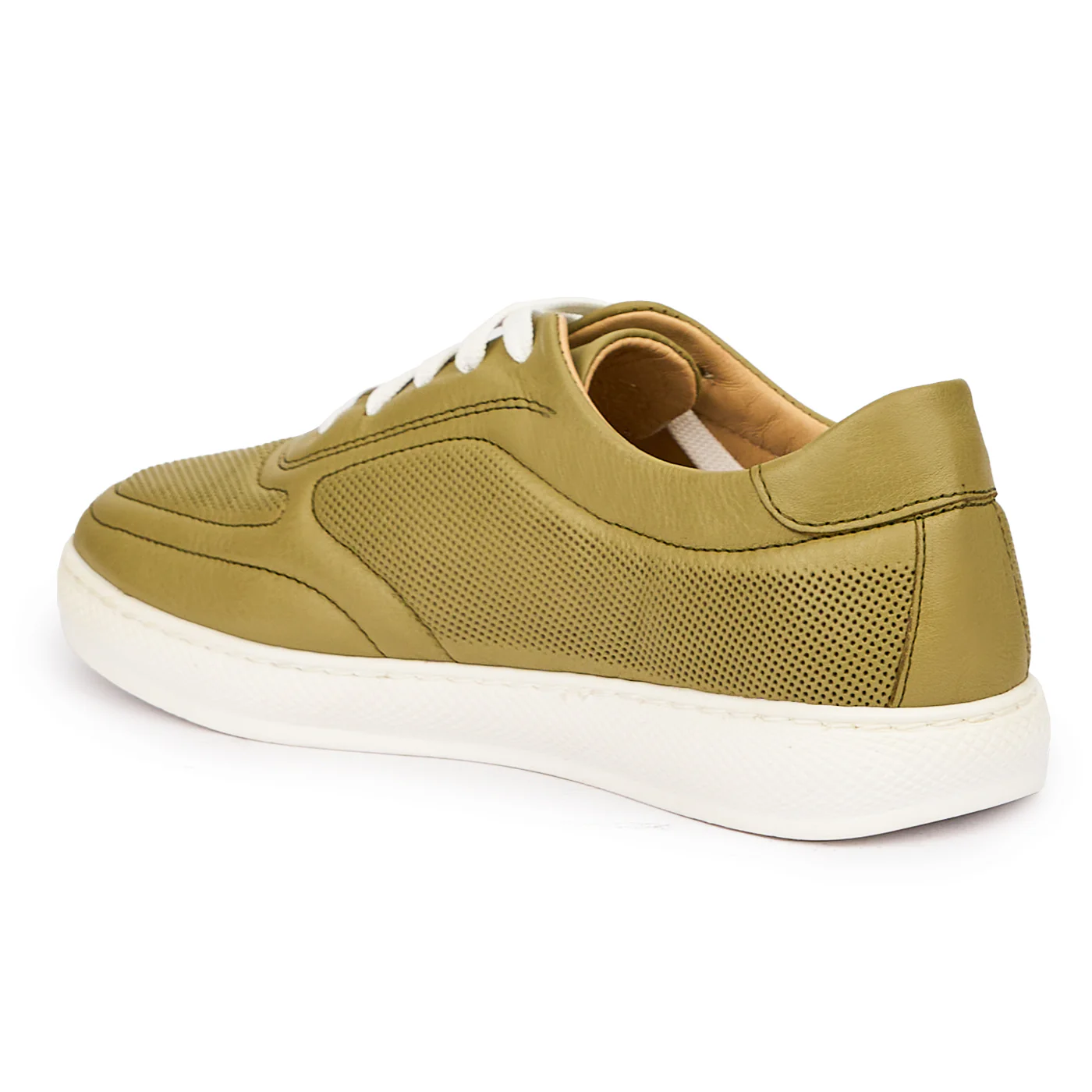 Pantofi casual dama din piele naturala verde - kaki 14458 - Image 2