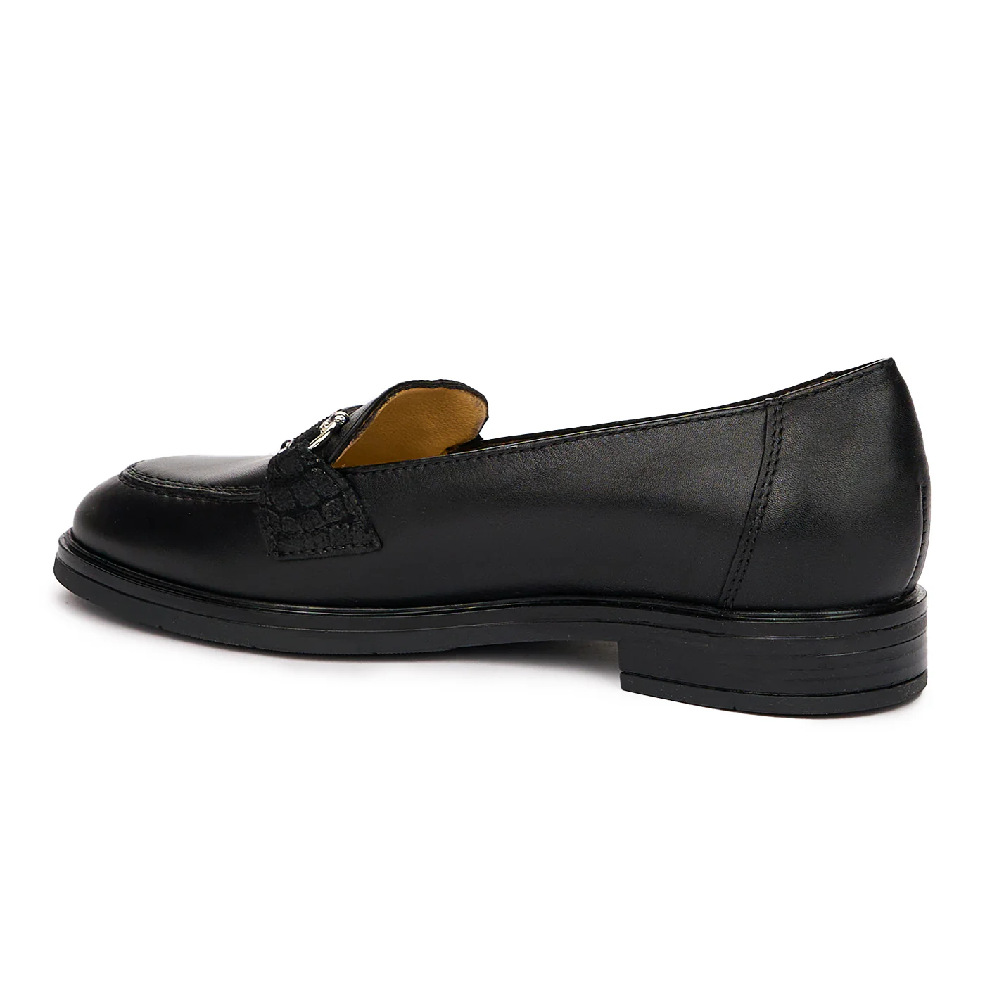 Pantofi Casual Dama Negri Din Piele Naturala cu Toc 10111 - Image 3