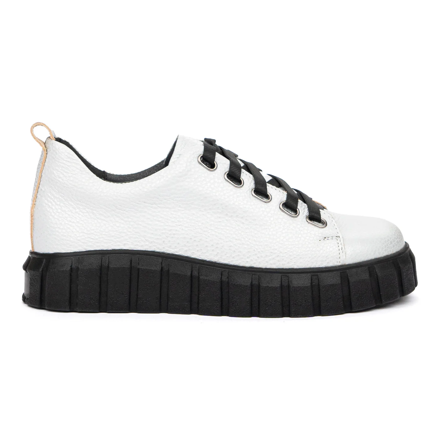Pantofi casual din piele naturala alba 8407