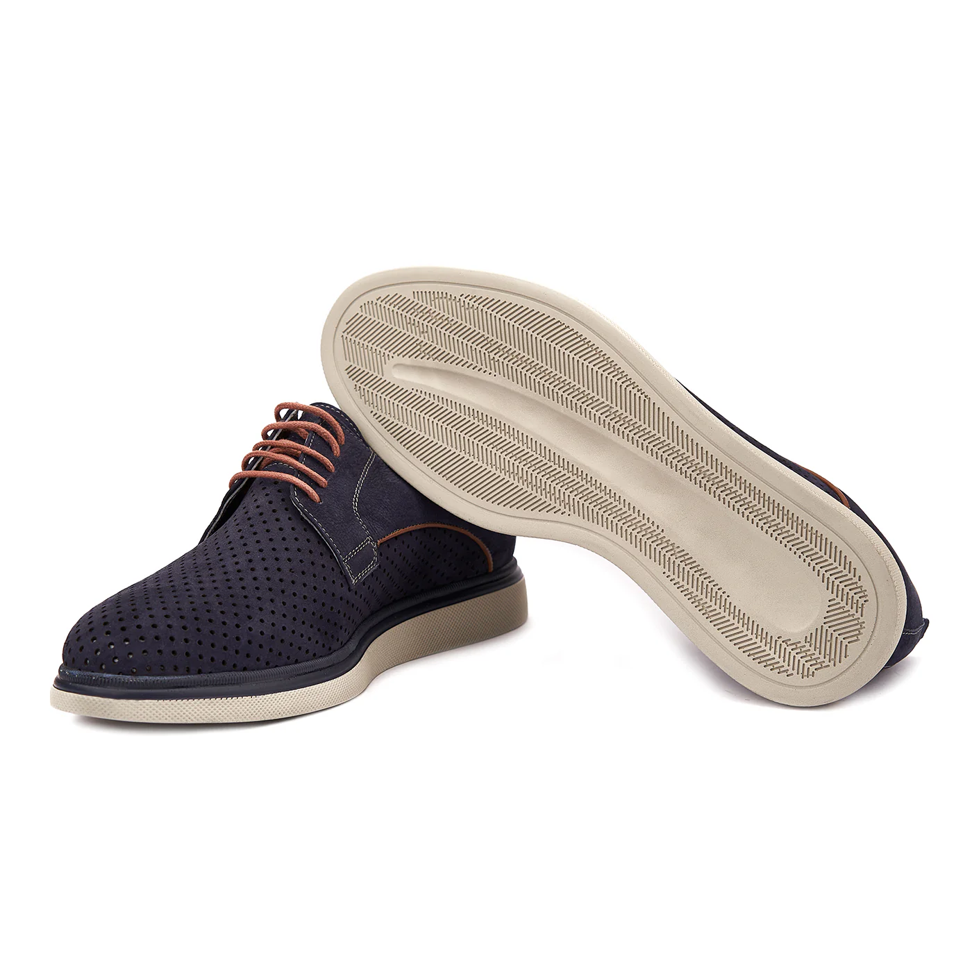 Pantofi casual din piele naturala albastra 0100 - Image 3