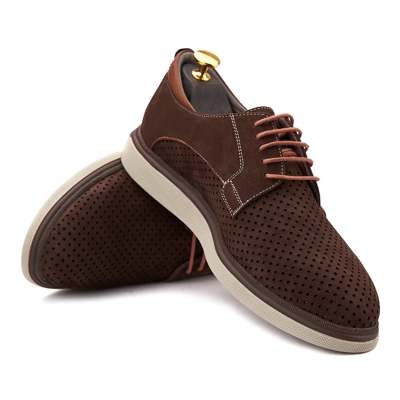 Pantofi casual din piele naturala maro 0104 - Image 4
