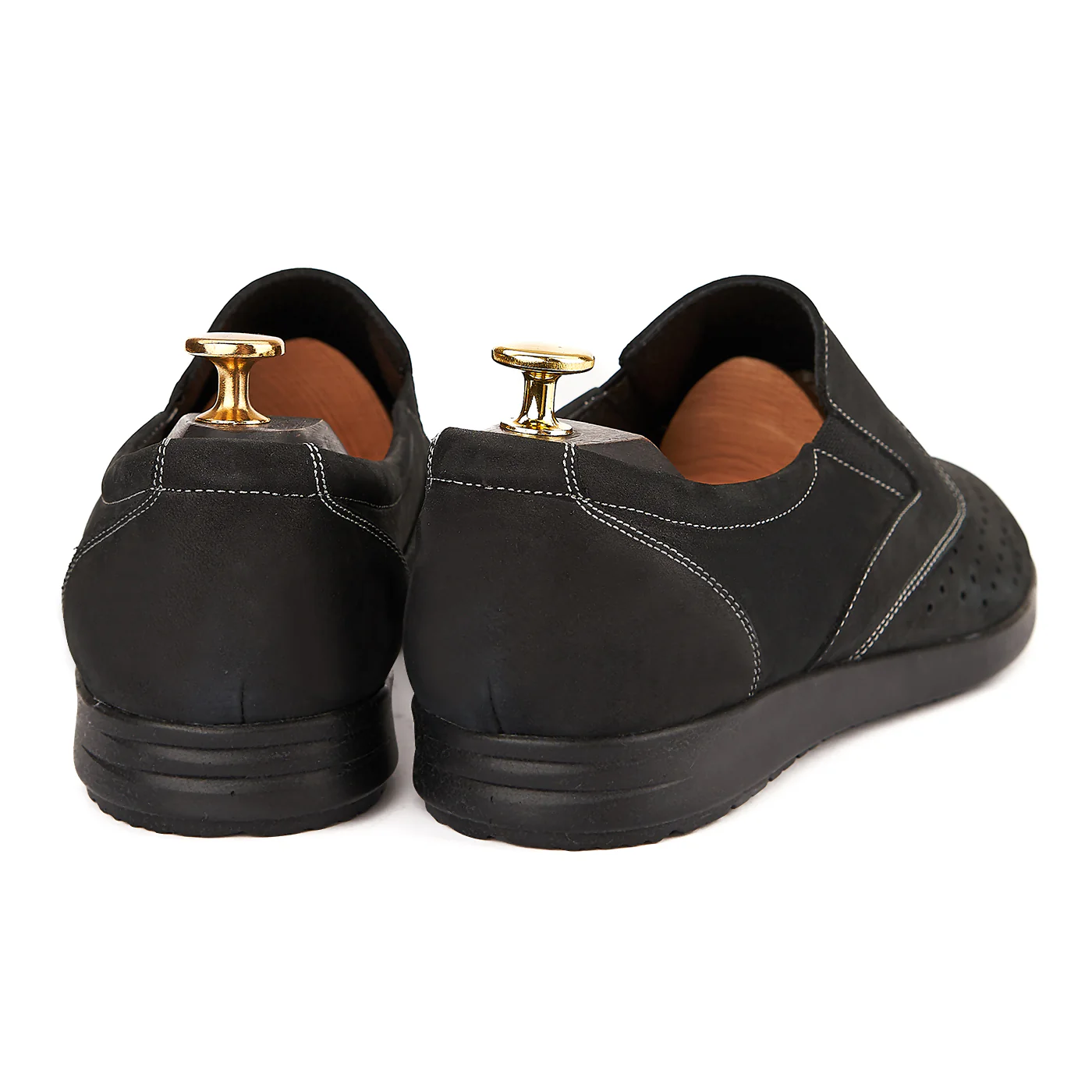 Pantofi casual din piele naturala neagra 0198 - Image 2