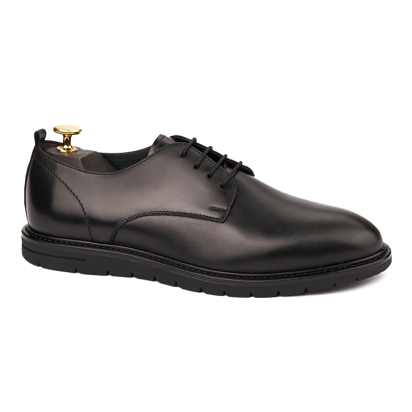 Pantofi casual din piele naturala neagra 1122