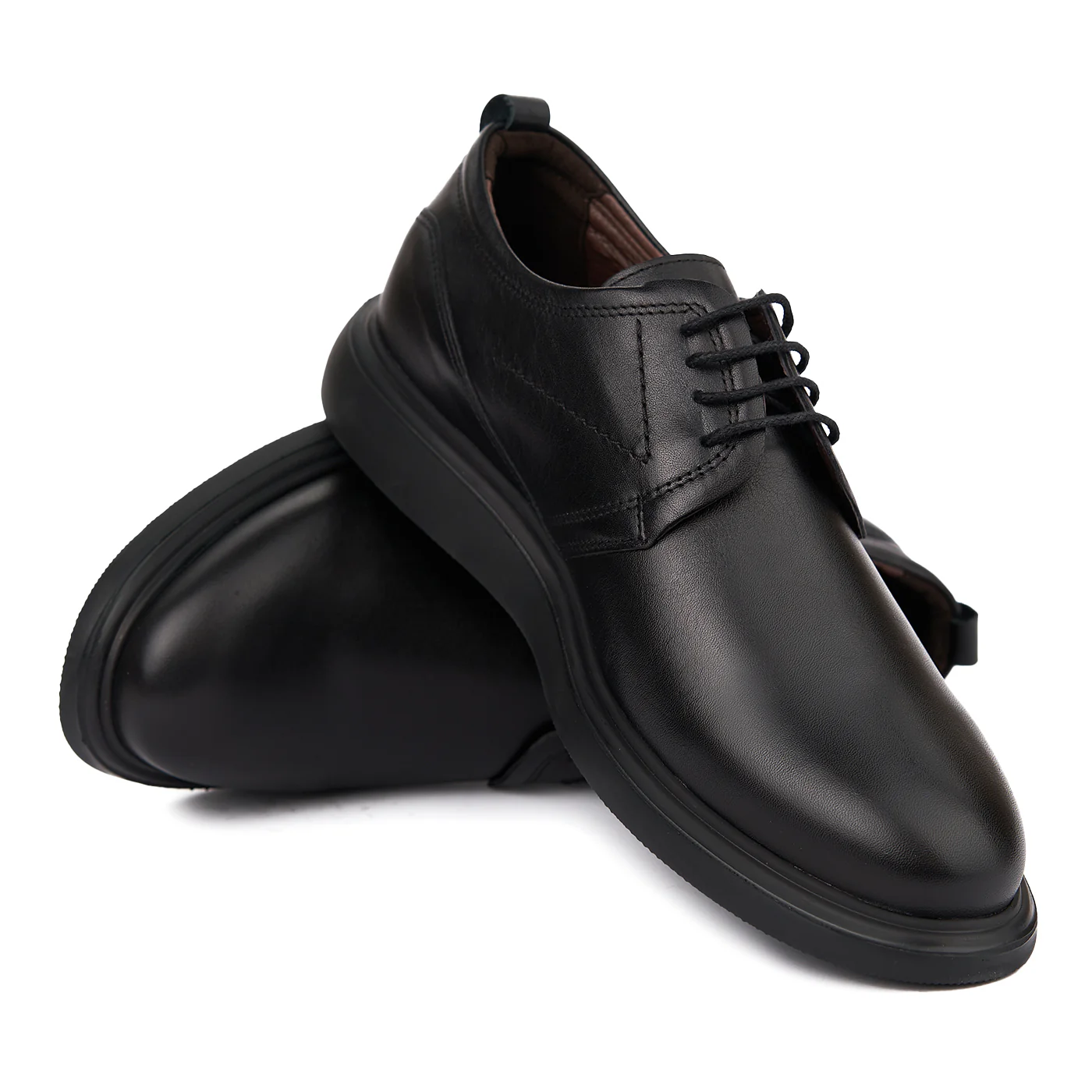 Pantofi casual din piele naturala neagra 7031 - Image 4