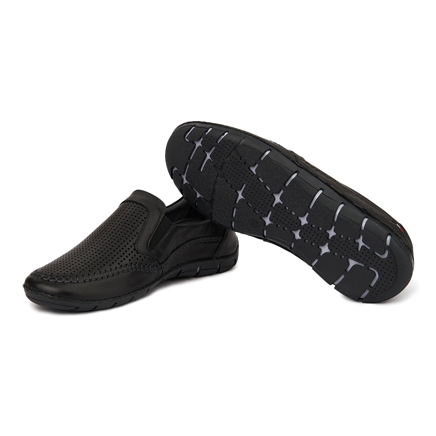 Pantofi Casual fara siret din Piele Naturala Neagra 7043 - Image 3