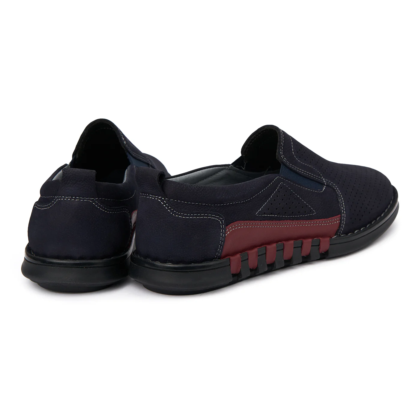 Pantofi Casual Piele Intoarsa Naturala Perforata Barbati 7055 - Image 2