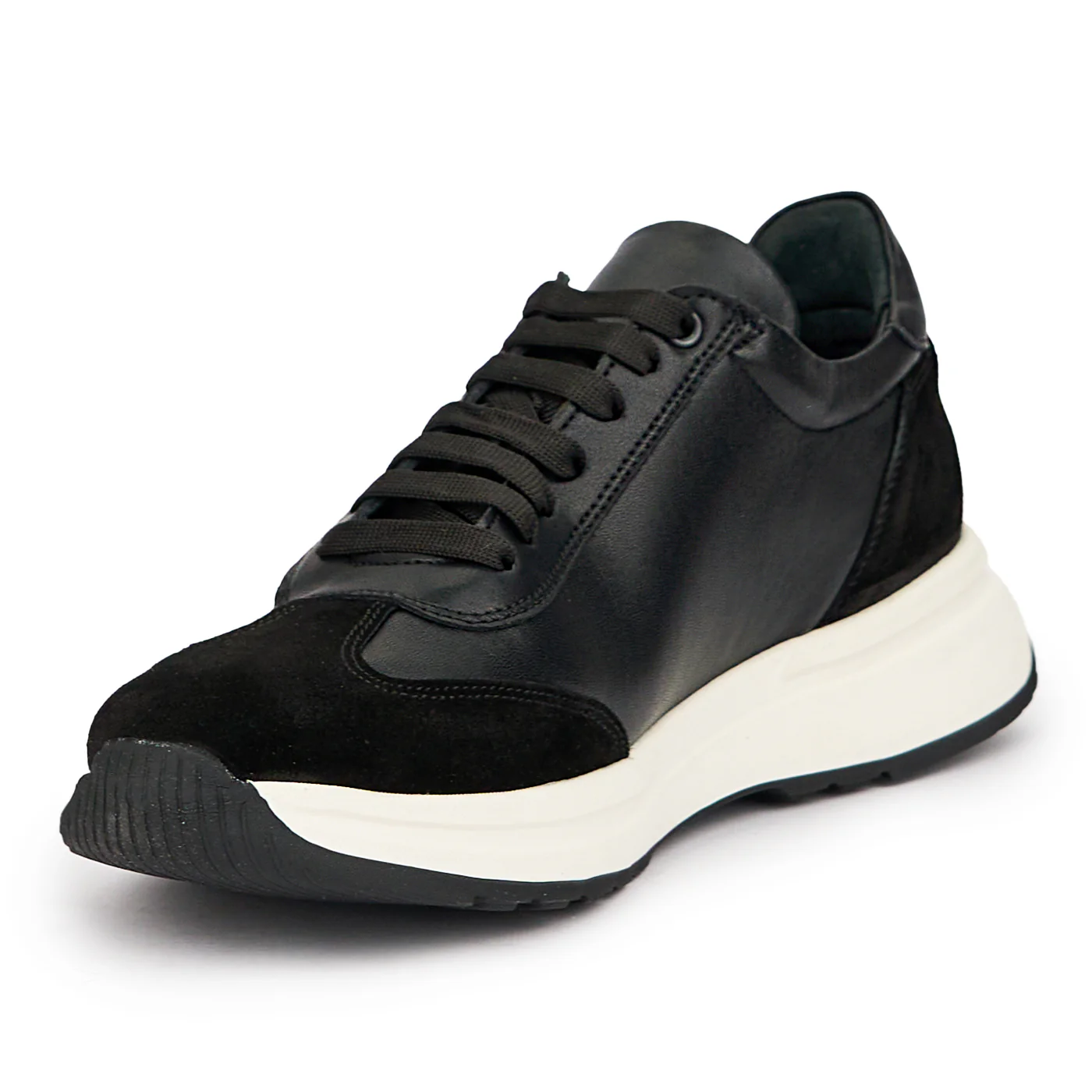 Pantofi casual sport barbati din piele naturala neagra 7548 - Image 3