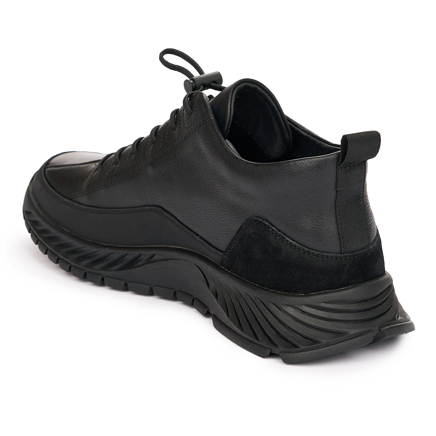 Pantofi casual sport din piele naturala neagra 7337 - Image 2