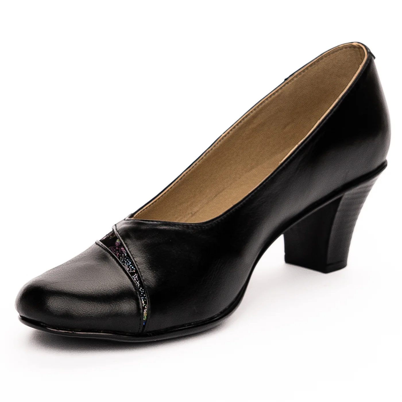 Pantofi confort dama din piele naturala neagra 13298 - Image 3