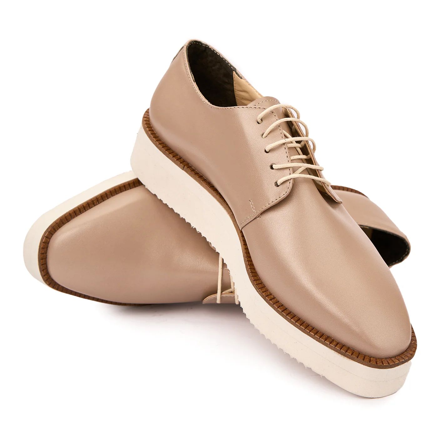 Pantofi cu Siret Dama Piele Naturala Casual cu Talpa Usoara 8063 - Image 4