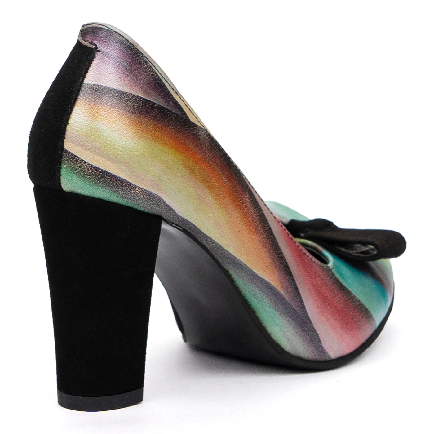 Pantofi cu Toc 9 Cm Eleganti Dama din Piele Naturala Multicolor 9978 - Image 2