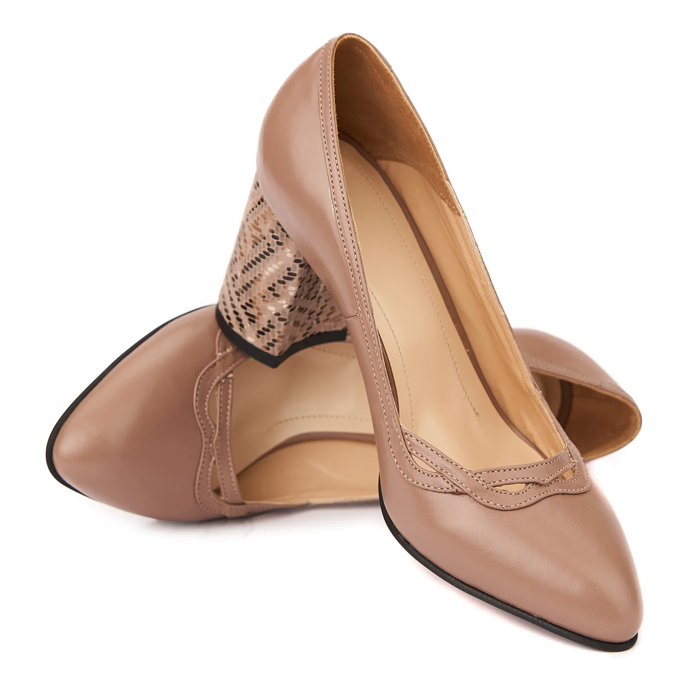 Pantofi cu Toc Gros Piele Eleganti 4247 - Image 4