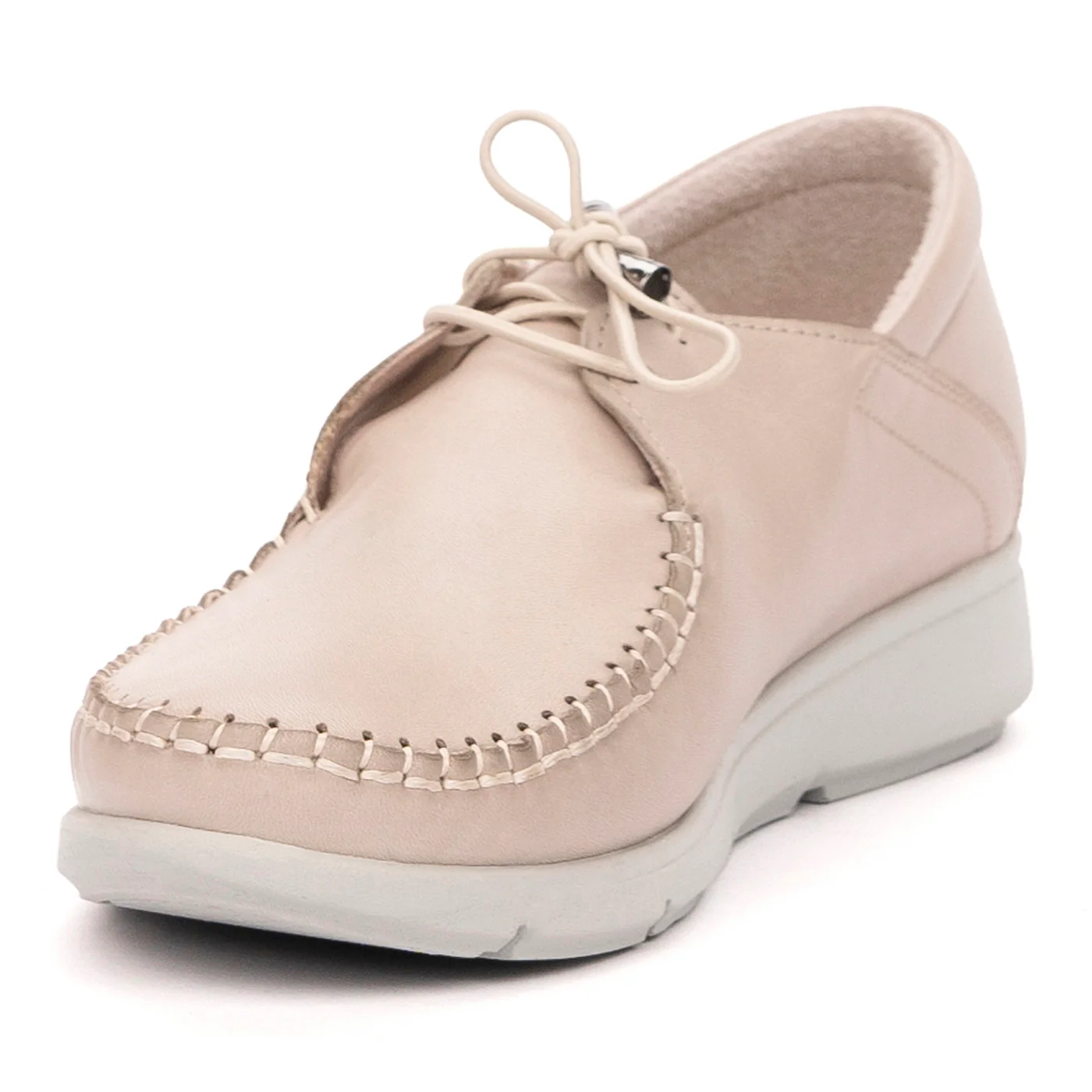 Pantofi Dama Bej din Piele Naturala Casual cu Talpa 3 Cm 8556 - Image 4