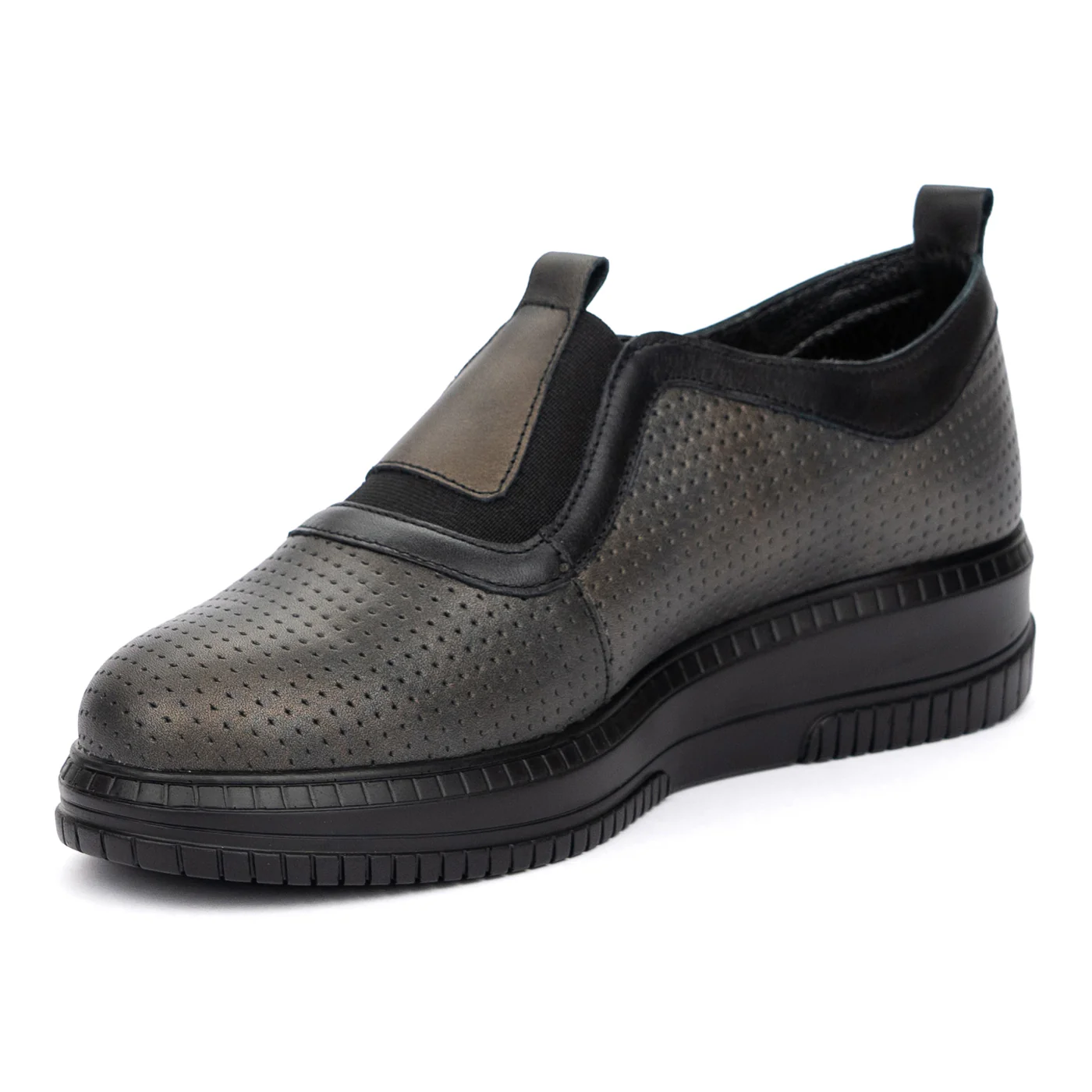 Pantofi Dama Bronz Casual din Piele Naturala cu Talpa Plata 8697 - Image 4