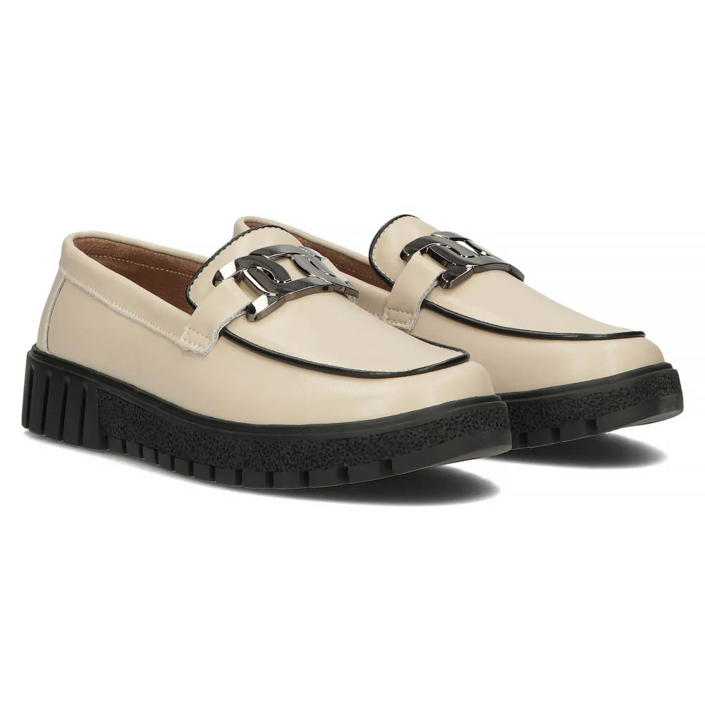 Pantofi dama casual din piele naturala bej 13962 - Image 4