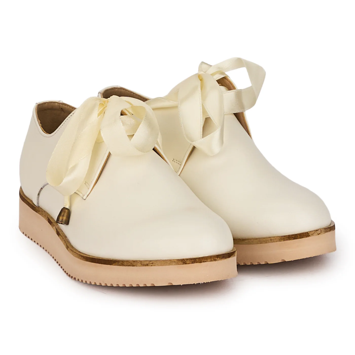Pantofi dama casual din piele naturala crem 18540 - Image 4