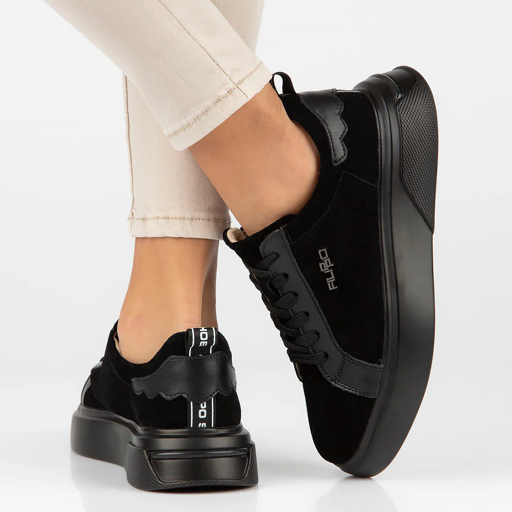 Pantofi dama casual din piele naturala neagra 13960 - Image 2