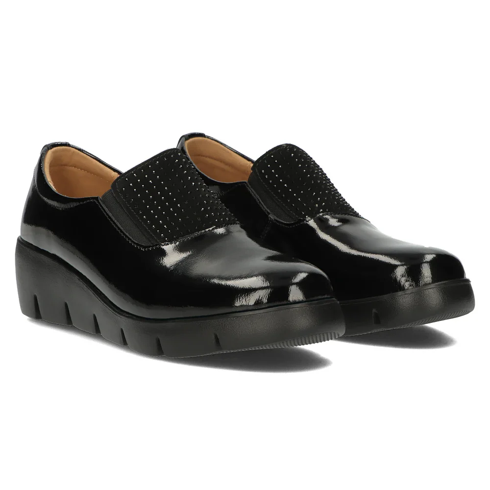 Pantofi dama casual din piele naturala neagra 13966