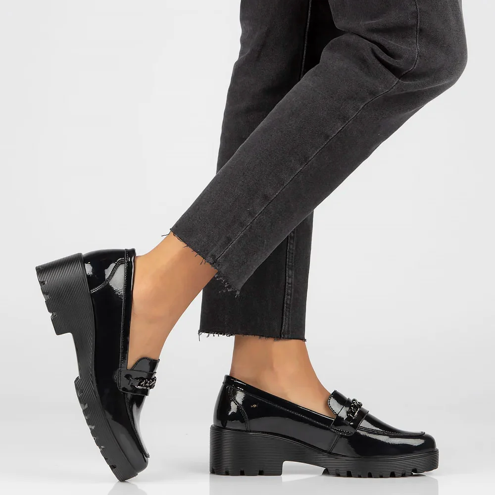 Pantofi dama casual din piele naturala neagra 13967 - Image 4
