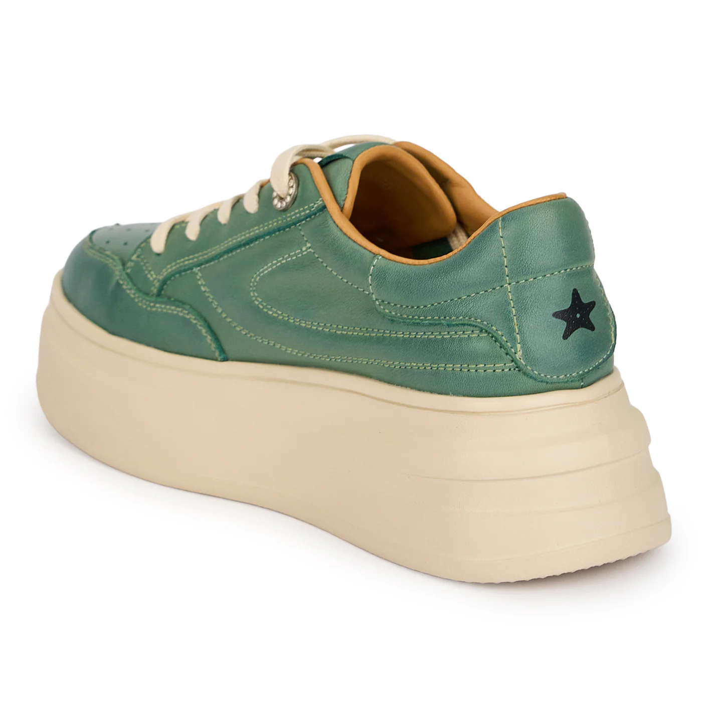 Pantofi dama casual din piele naturala verde 18866 - Image 2