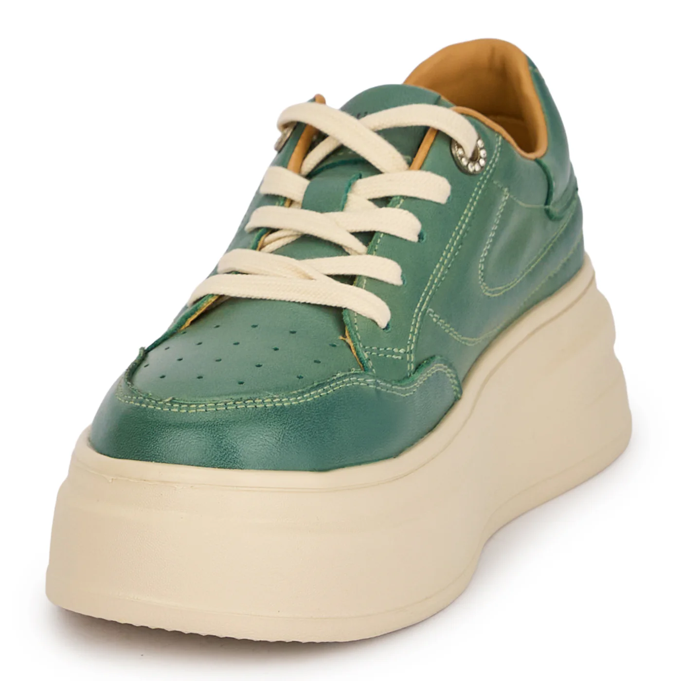 Pantofi dama casual din piele naturala verde 18866 - Image 3