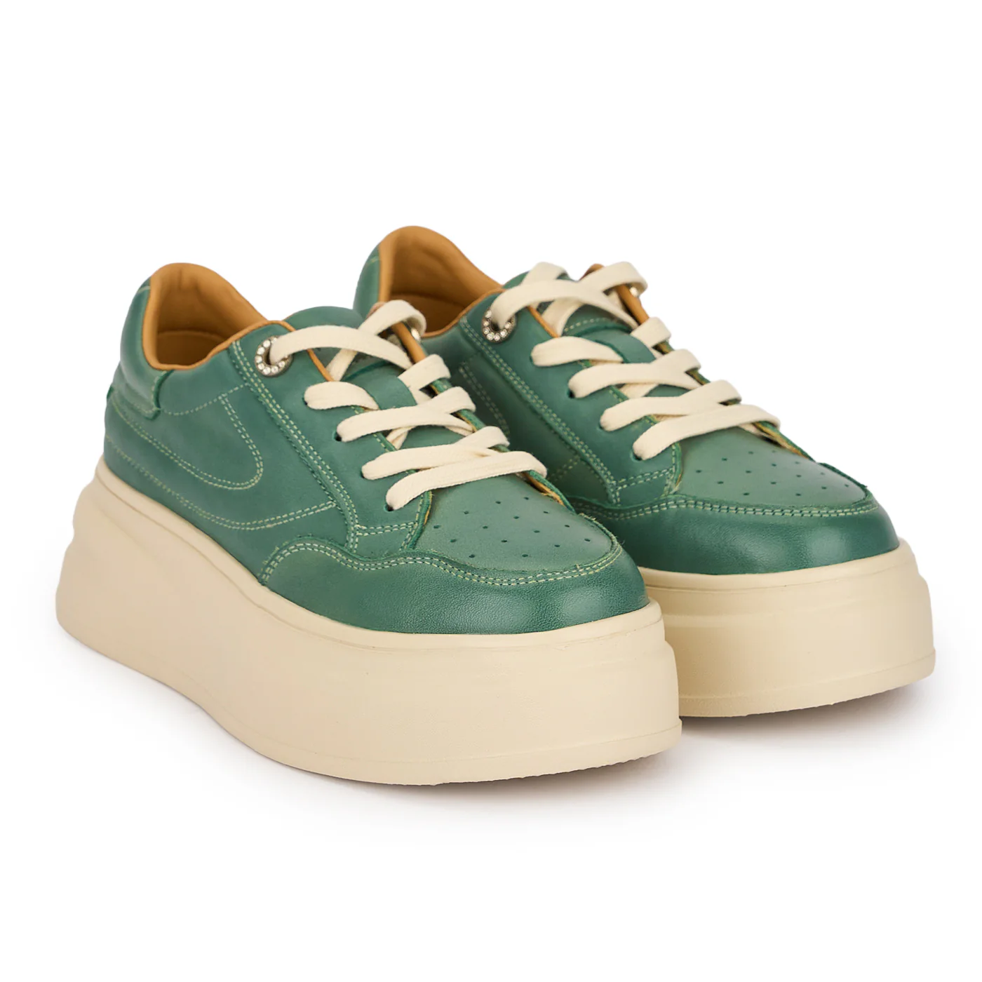 Pantofi dama casual din piele naturala verde 18866 - Image 4