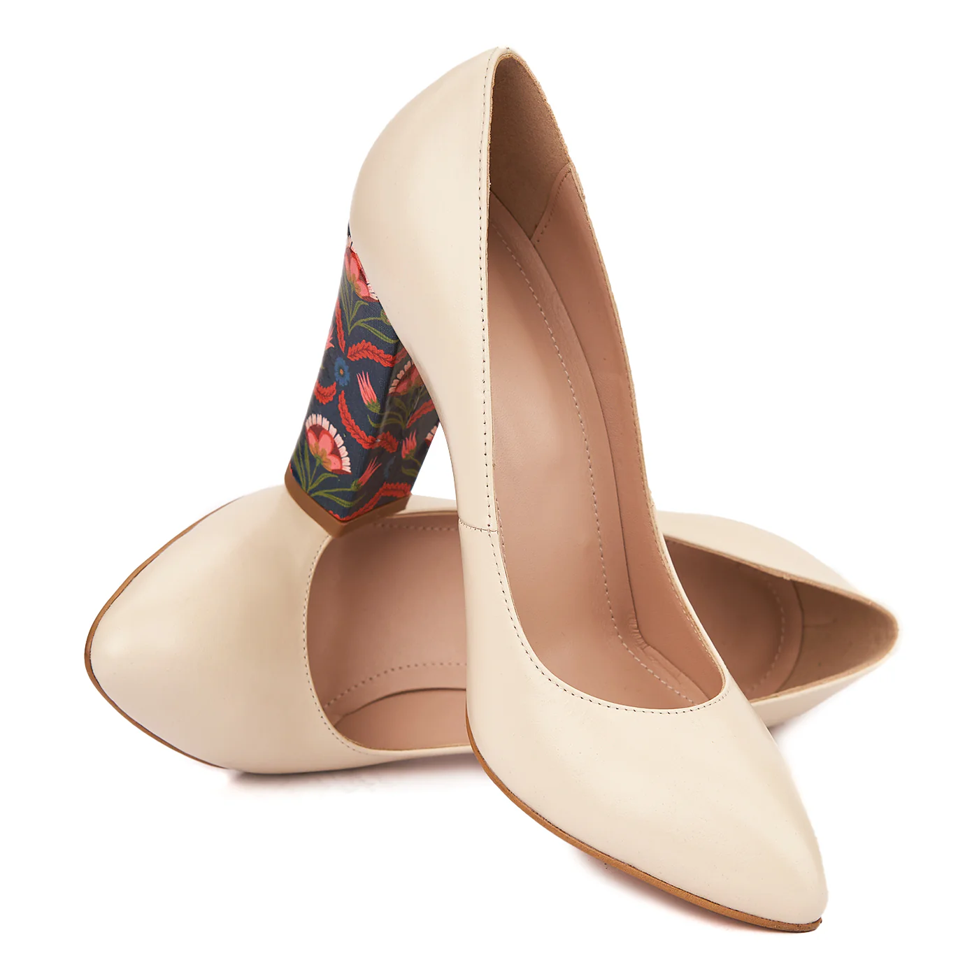 Pantofi dama crem din piele naturala 4593 - Image 4