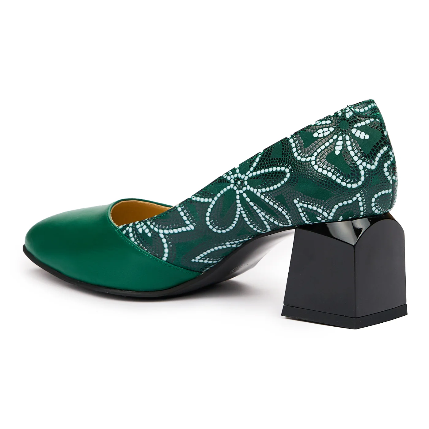 Pantofi dama cu toc gros din piele naturala 9787 - Image 3