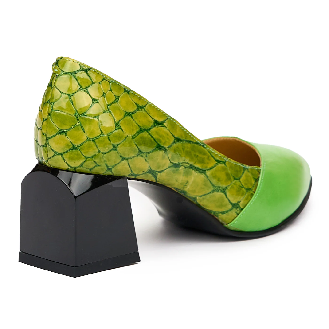 Pantofi dama cu toc gros din piele naturala 9789 - Image 2
