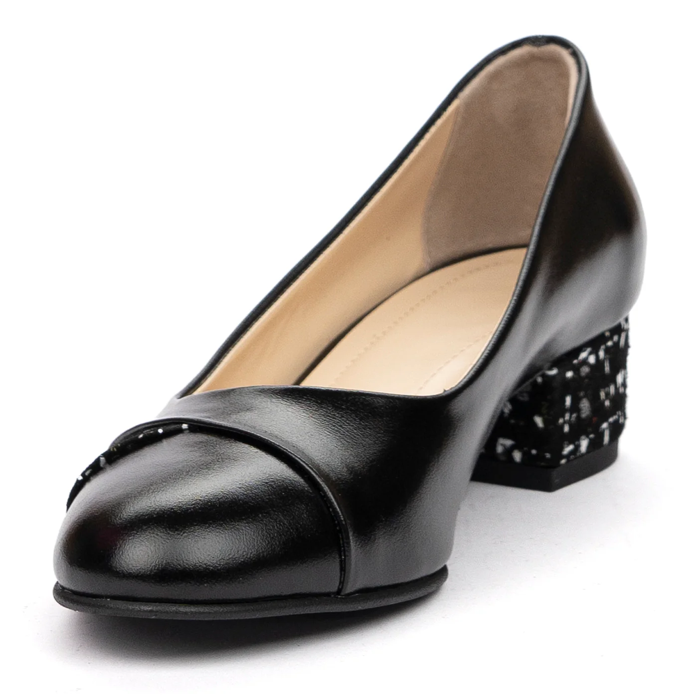 Pantofi dama cu toc gros din piele naturala 9894 - Image 4